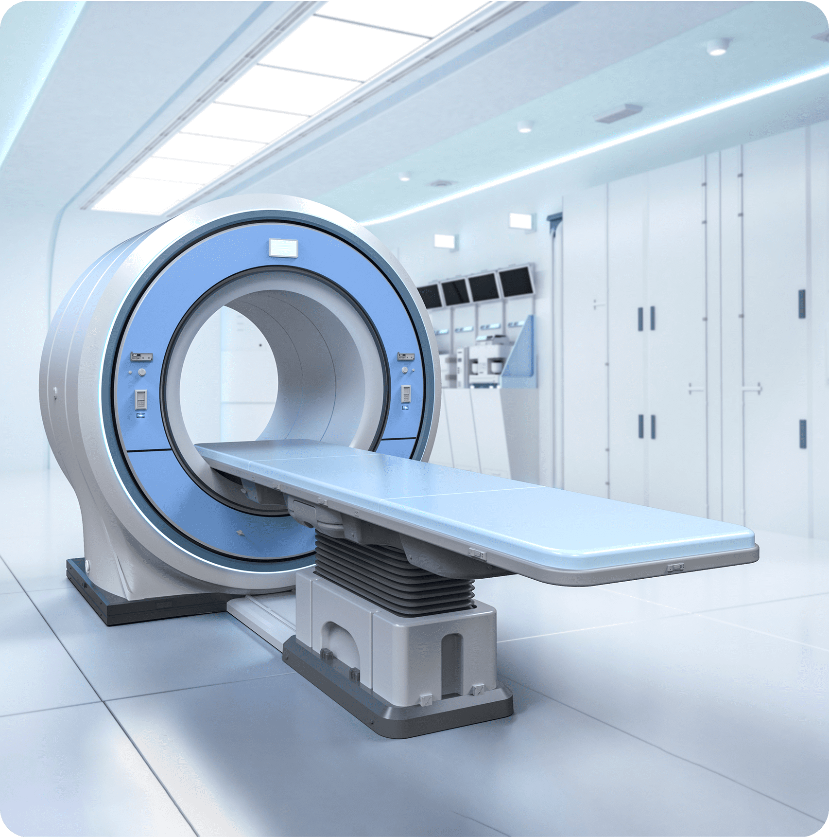 MRI machine in a modern medical facility.